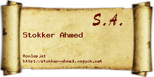 Stokker Ahmed névjegykártya